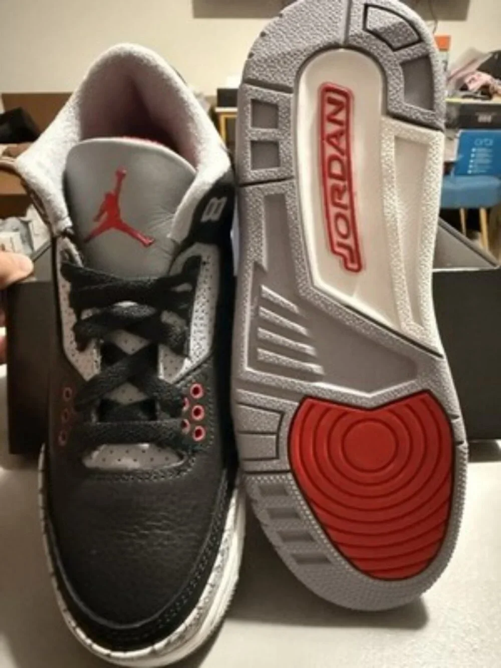 Nike Air Jordan 3 Retro OG Black Cement 2018 854261-001 GS Youth 4.5Y